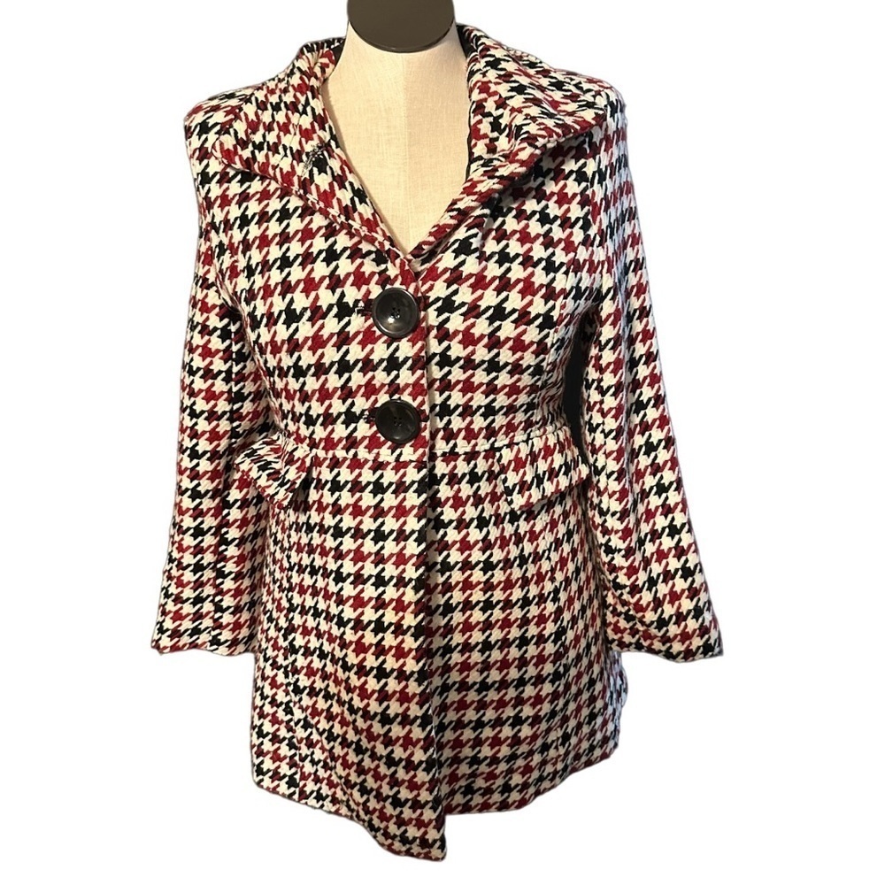 LAST KISS jacket size large red black and white with buttons